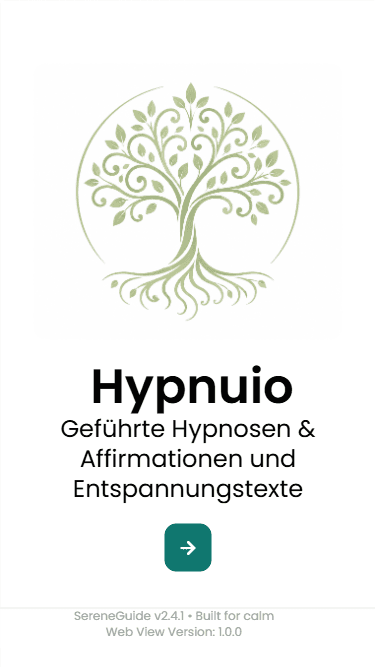 App Start-Bildschirm der Hypnuio App